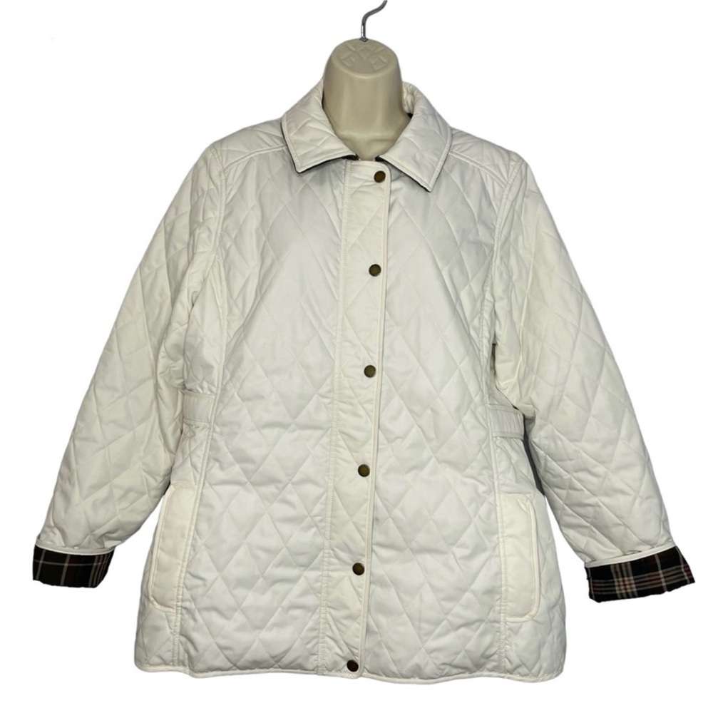L.L. Bean Women's Quilted Riding Jacket Ivory Cream